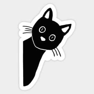 cute black cat sneak out Sticker